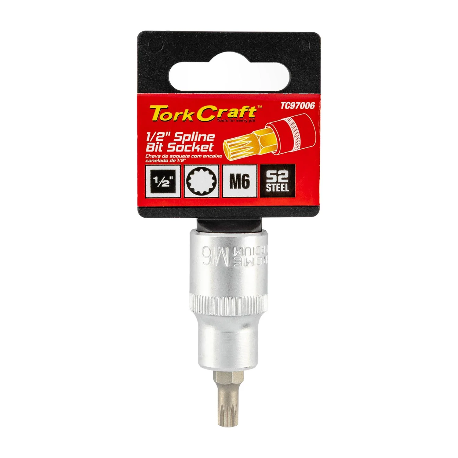 TC97006.webp SOCKET BIT 1/2″DR SPLINE M6 S2 MATERIAL - Image 1