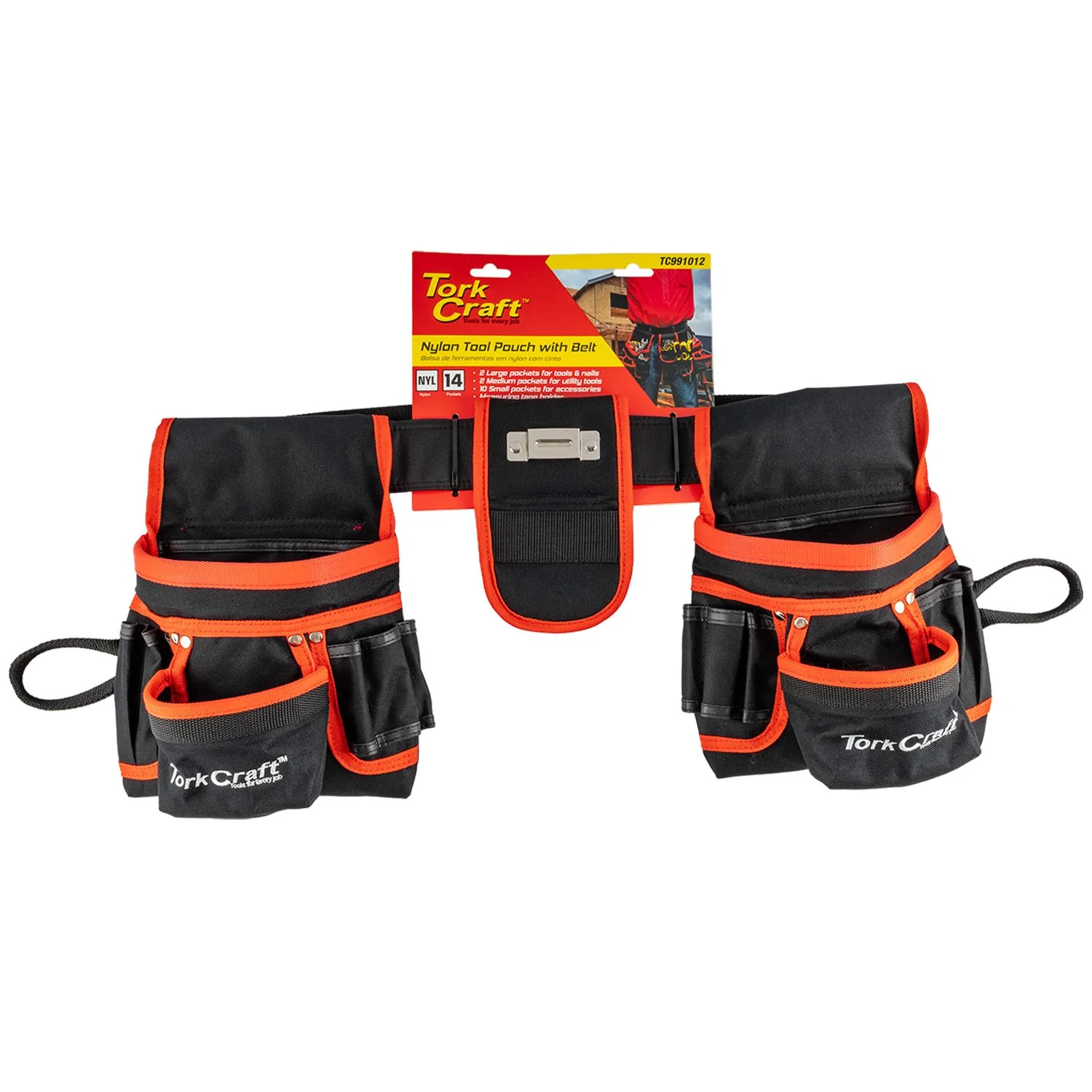 TC991012.webp TOOL POUCH NYLON WITH BELT 14 POCKET + LOOPS - Image 1