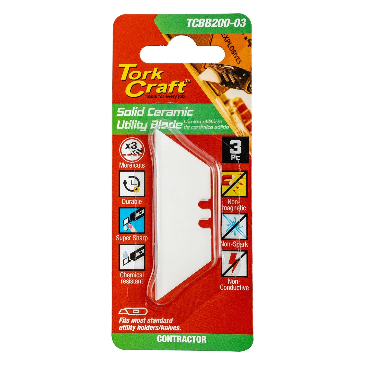 TCBB200-03.webp UTILITY BLADE CERAMIC SOLID 61MM X 19MM X 0.60MM 3PC - Image 1