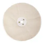 WHITE BUFF/MOP UNSTITCHED 200 X 50 PLY X 1/2″ HOLE