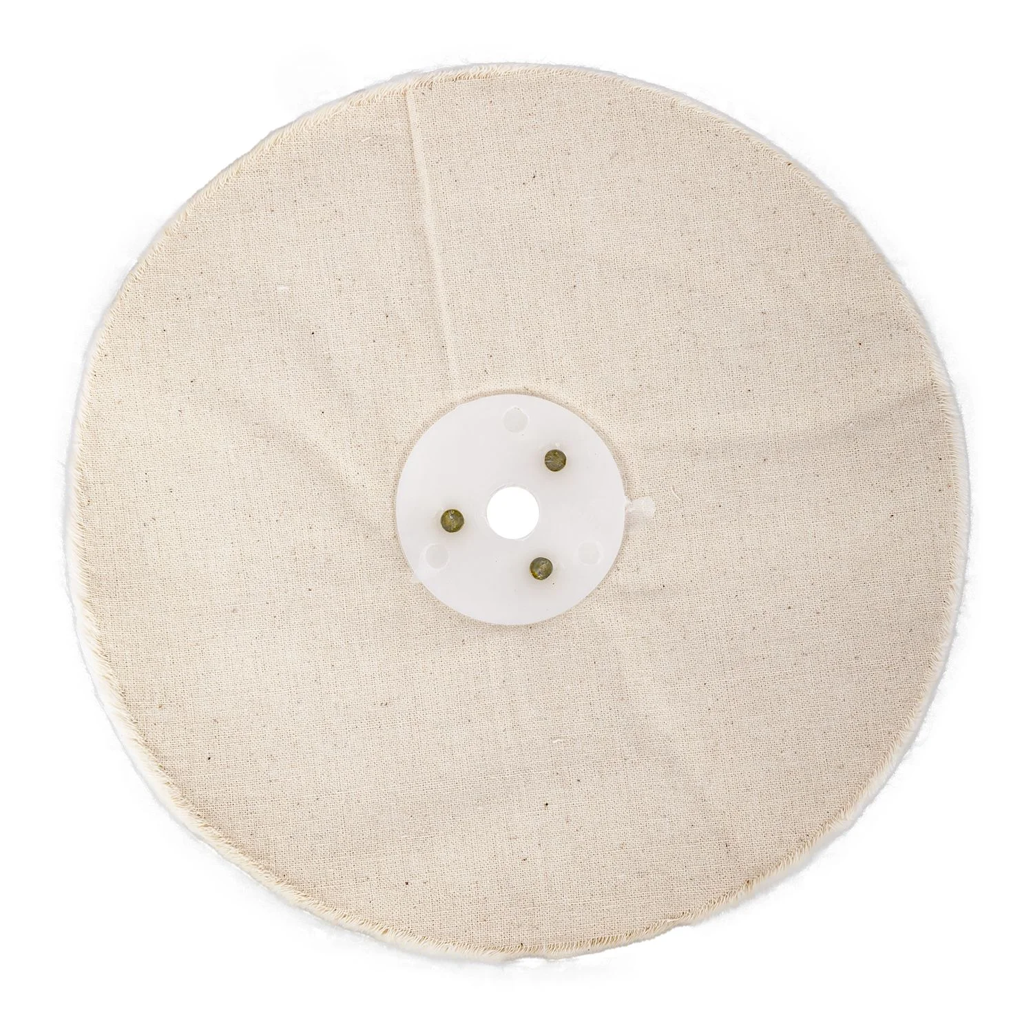 TCBF200-50W.webp WHITE BUFF/MOP UNSTITCHED 200 X 50 PLY X 1/2″ HOLE - Image 1