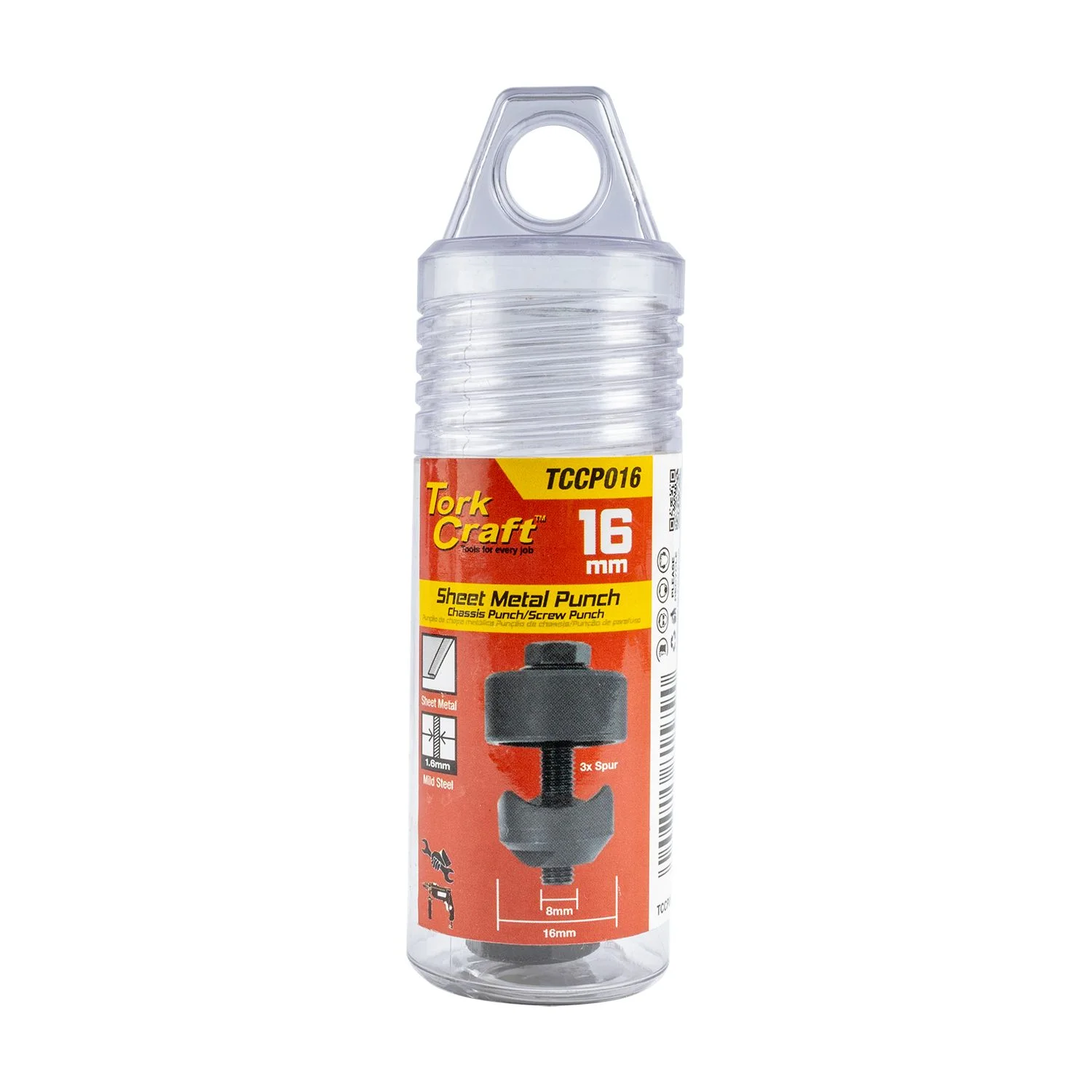 TCCP016.webp CHASSIS - SCREW - SHEET METAL PUNCH 16MM - Image 1