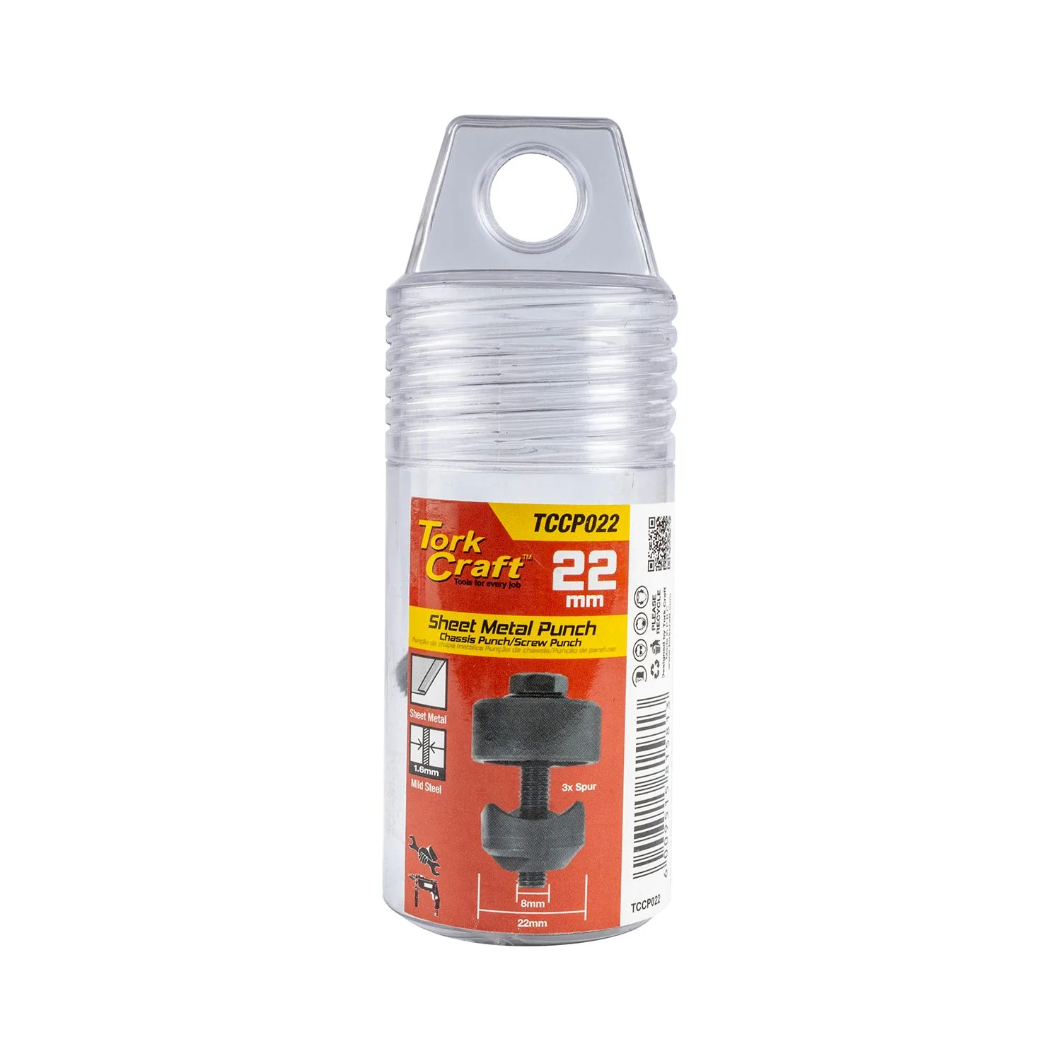 TCCP022.webp CHASSIS - SCREW - SHEET METAL PUNCH 22MM - Image 1
