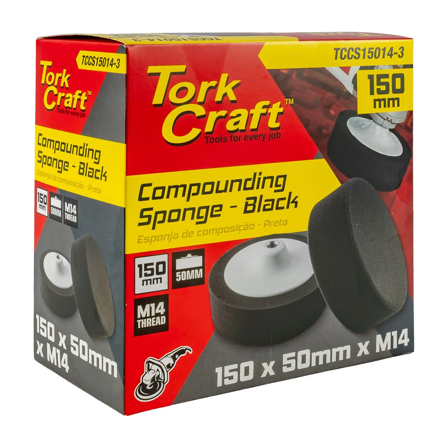 TCCS15014-3.webp COMPOUNDING SPONGE 150MM X M14 BLACK - Image 1