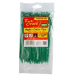 NYLON CABLE TIES 3.5MM X 150MM GREEN 100PC