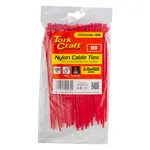 NYLON CABLE TIES 3.5MM X 150MM RED 100PC