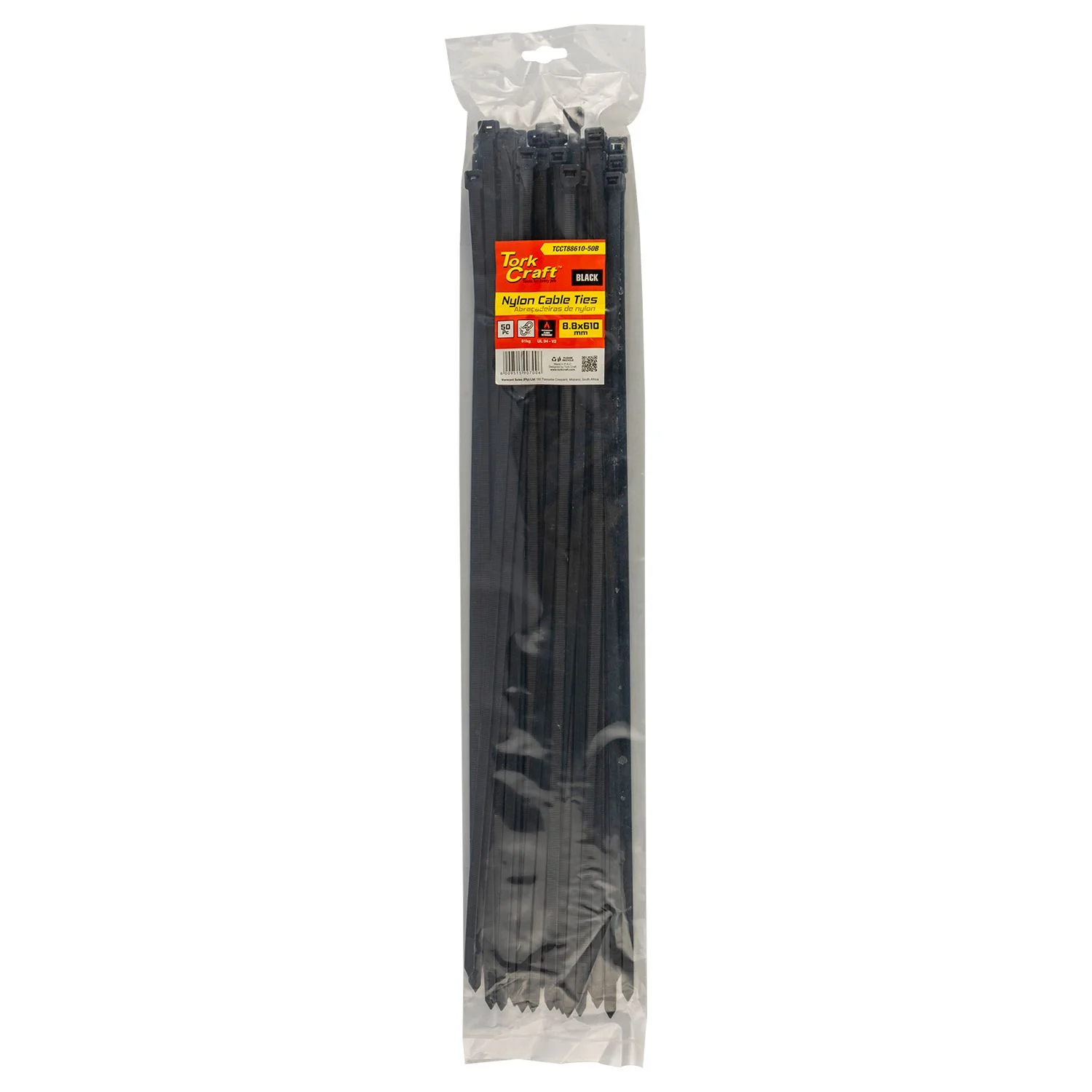 TCCT88610-50B.webp NYLON CABLE TIES 8.8MM X 610MM BLACK 50PC - Image 1