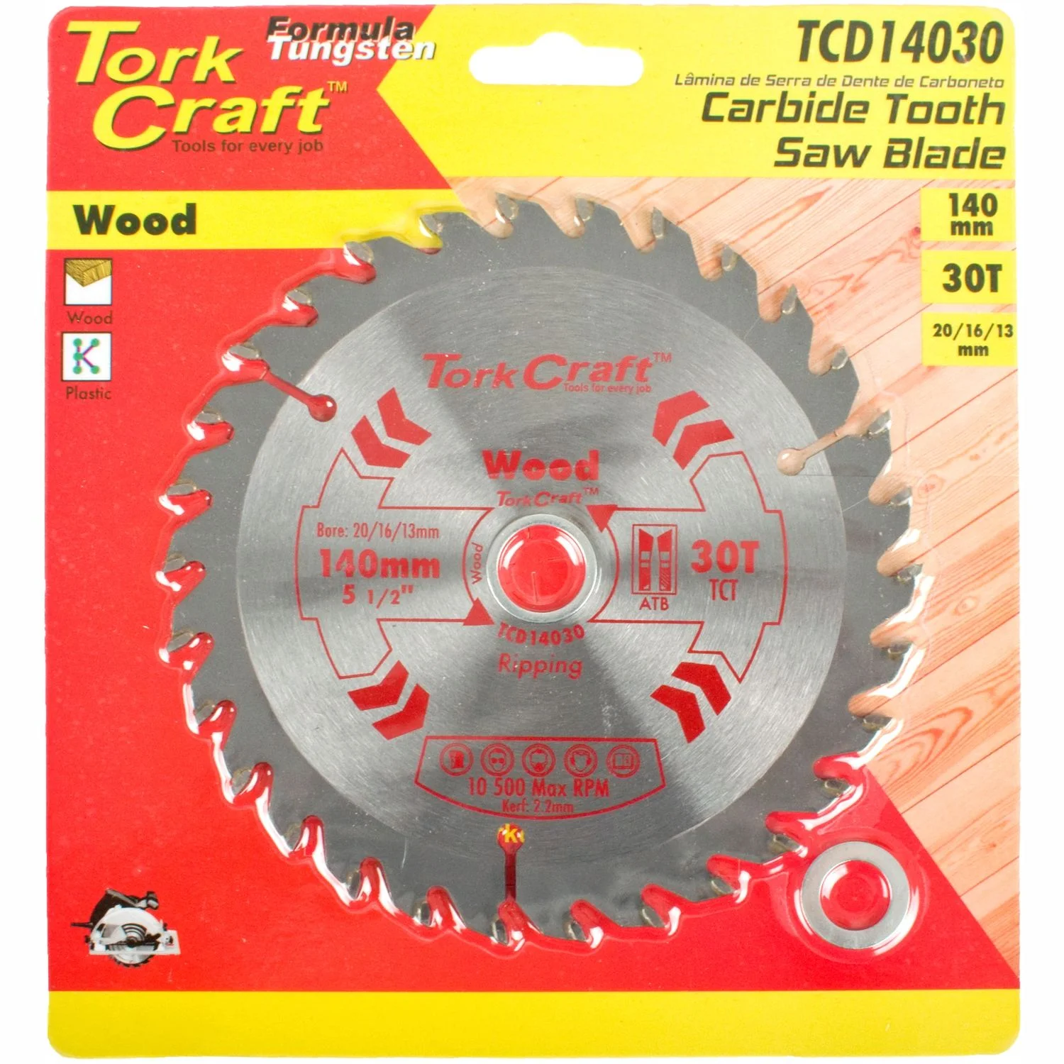 TCD14030.webp BLADE TCT 140 X 30T 20/16/13 GENERAL PURPOSE COMBINATION WOOD - Image 1