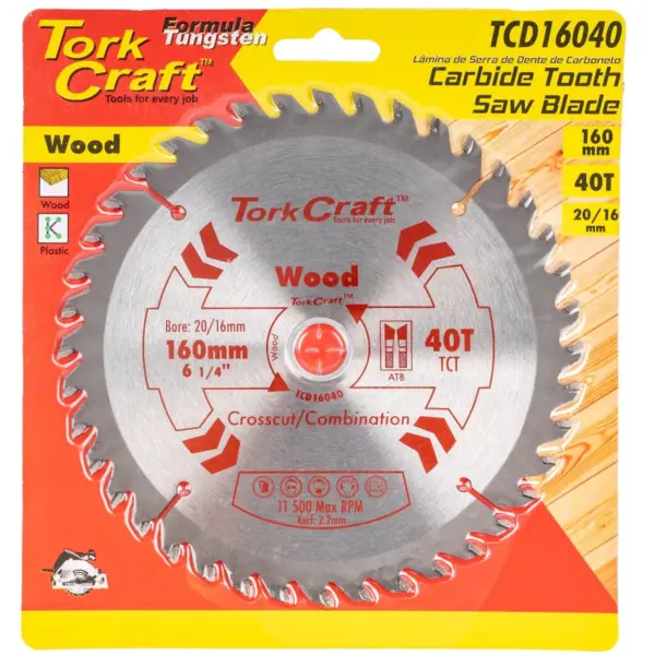 BLADE TCT 160 X 40T 20/16 GENERAL PURPOSE COMBINATION
