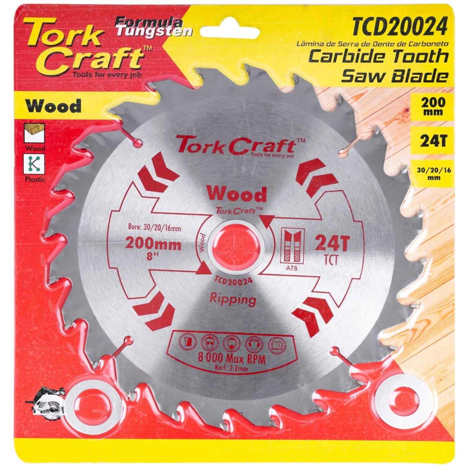 TCD20024.webp BLADE TCT 200 X 24T 30/20/16 GENERAL PURPOSE RIP - Image 1