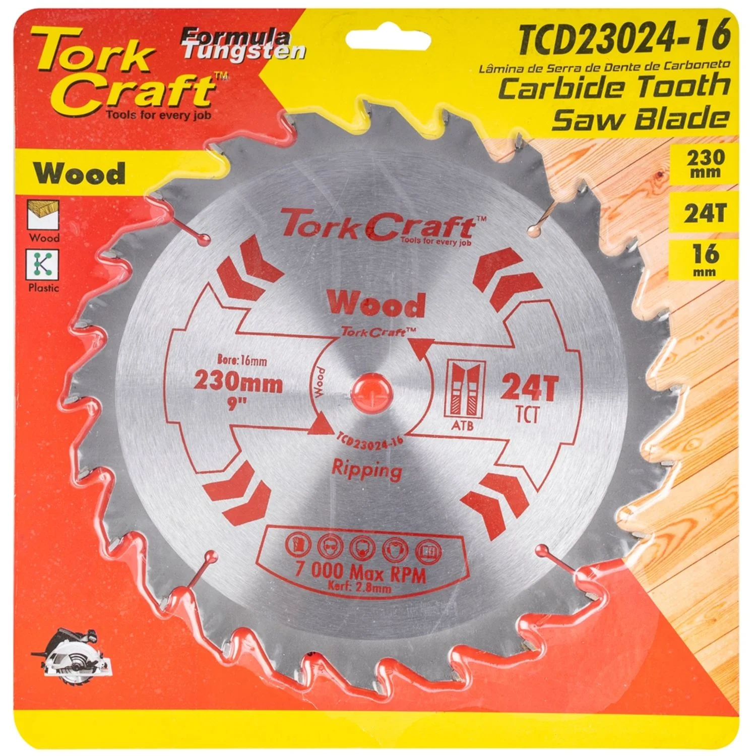 TCD23024-16.webp BLADE TCT 230 X 24T 16MM GENERAL PURPOSE RIP - Image 1