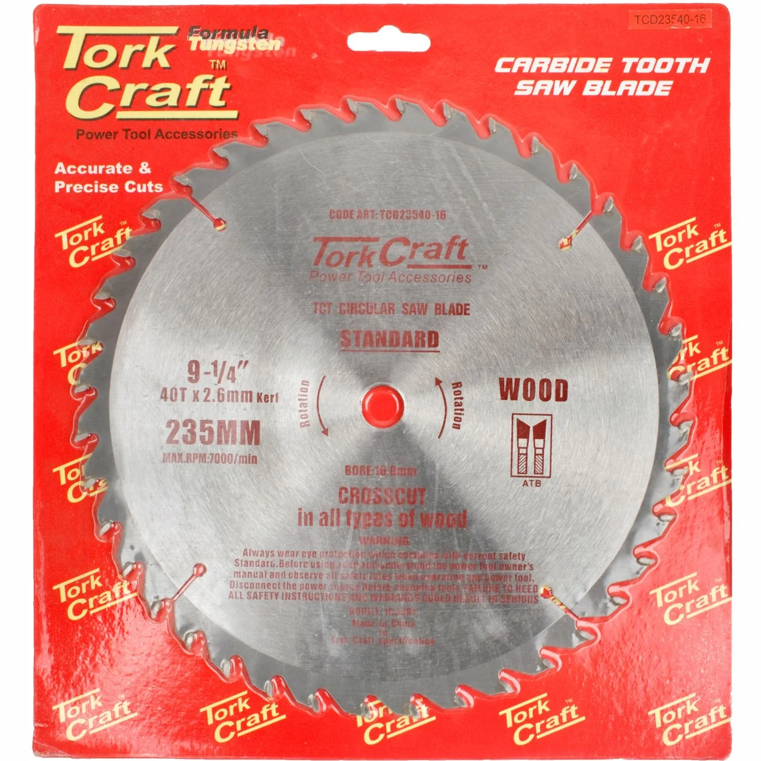 TCD23540-16.webp BLADE TCT 235 X 40T 16MM GENERAL PURPOSE COMBINATION - Image 1