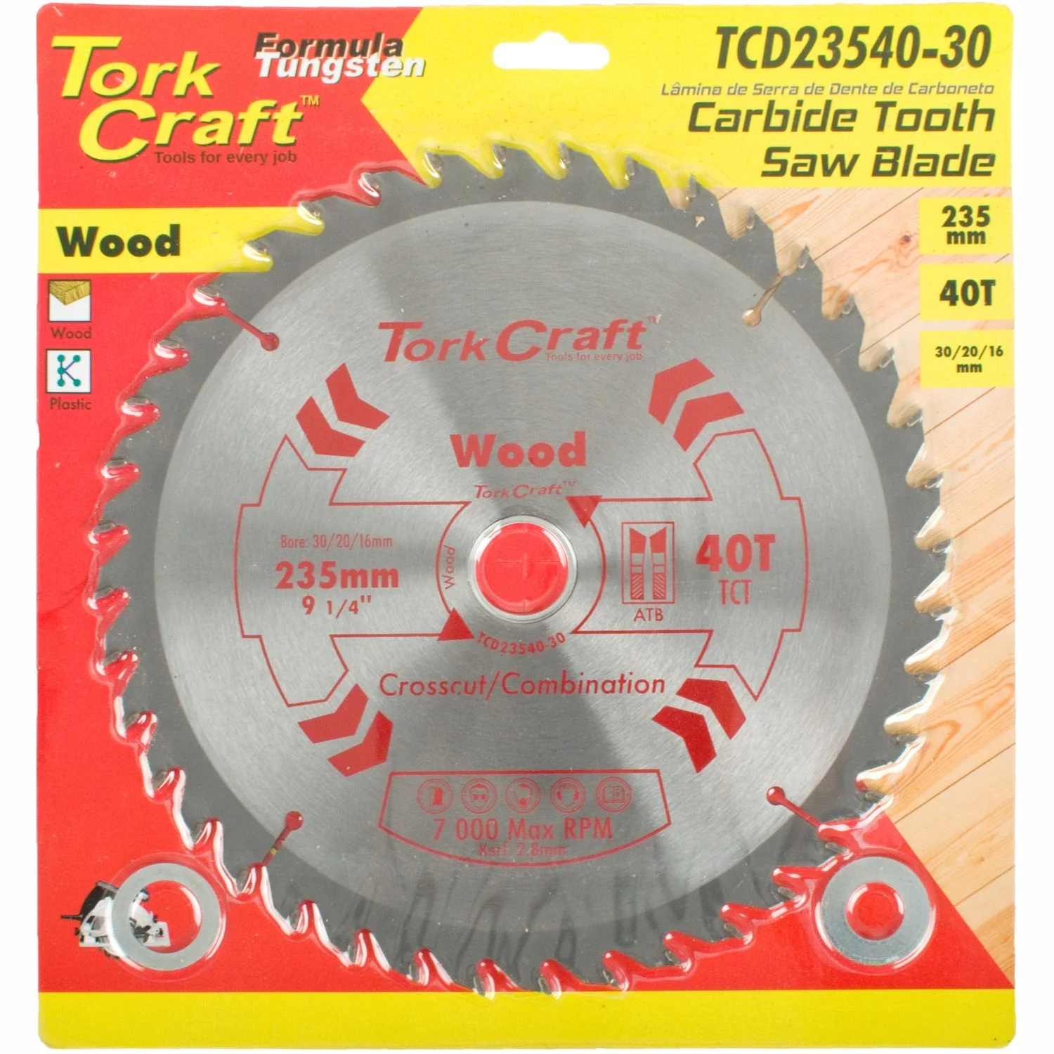 TCD23540-30.webp BLADE TCT 235 X 40T 30/16 GENERAL PURPOSE COMBINATION - Image 1