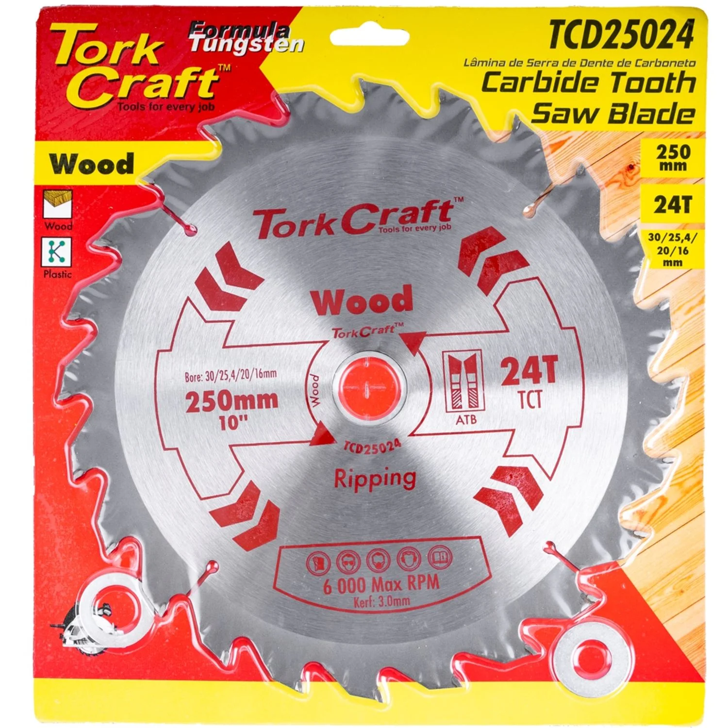 TCD25024.webp BLADE TCT 250 X 24T 30-16 GENERAL PURPOSE RIP - Image 1
