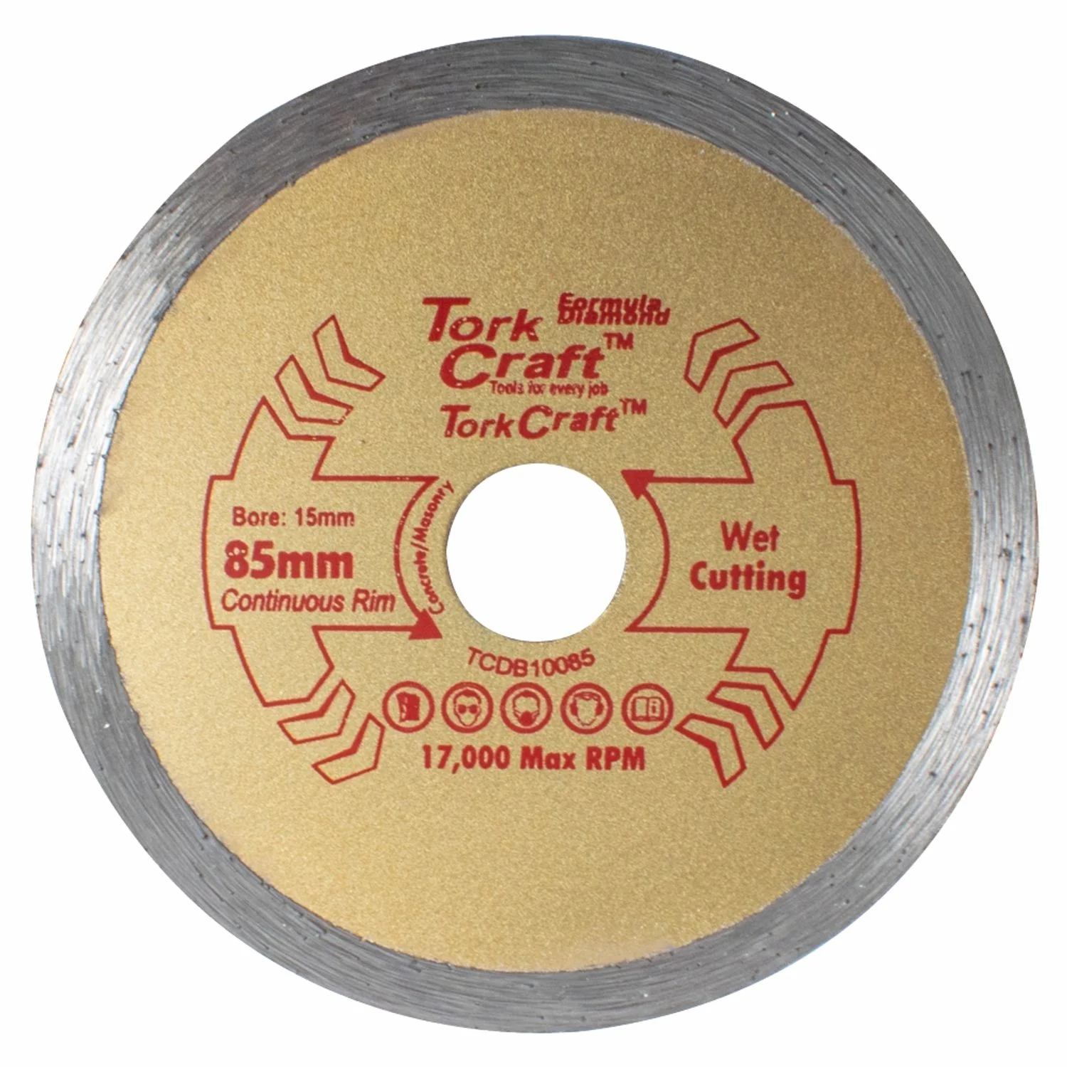 TCDB10085.webp DIAMOND BLADE 85MM X 15MM CONT. RIM PROFESIONAL - Image 1