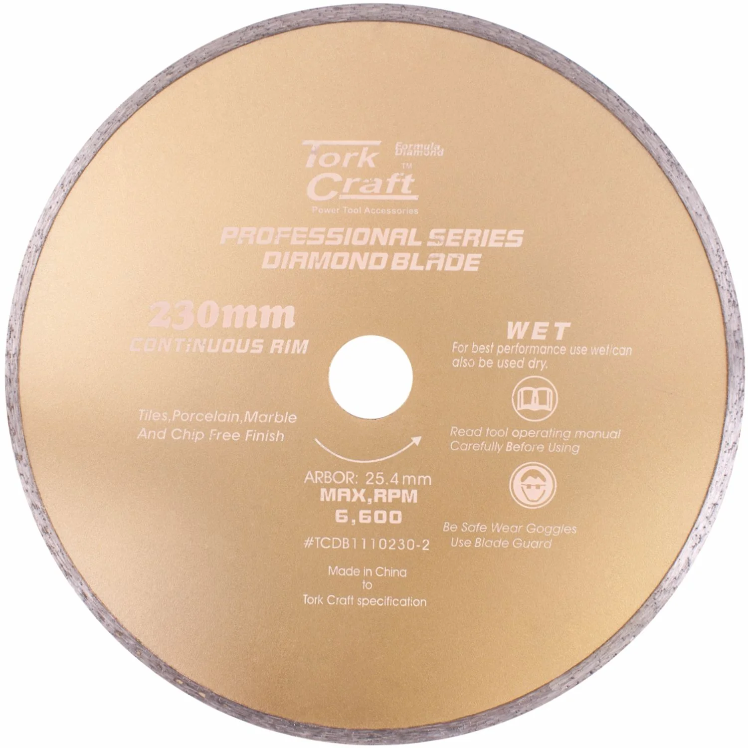 TCDB1110230-2.webp DIAMOND BLADE 230MM X 25.4 CONTINUES RIM - Image 1