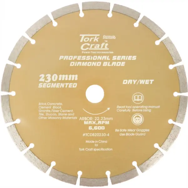 DIAMOND BLADE 10MM SEG FOR CUTTING BUILDING MATERIALS 230MM 22.23