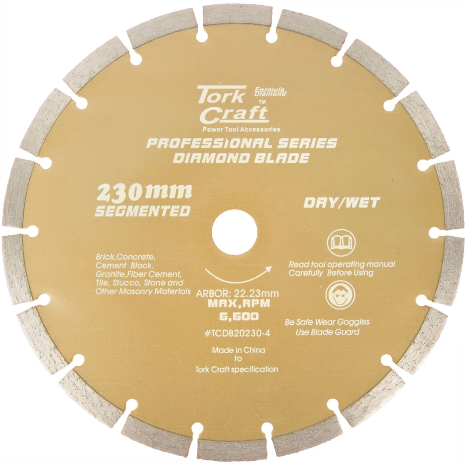TCDB20230-4.webp DIAMOND BLADE 10MM SEG FOR CUTTING BUILDING MATERIALS 230MM 22.23 - Image 1