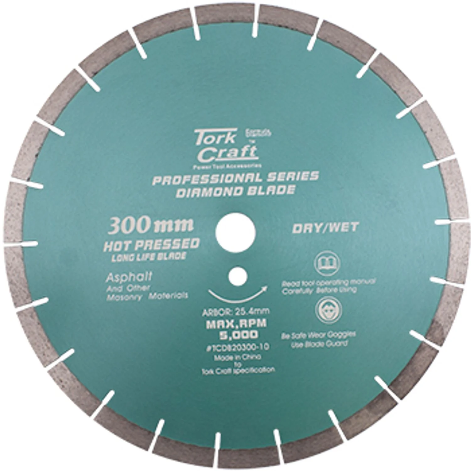 TCDB20300-10.webp DIAMOND BLADE 300 X 25.4MM ASPHALT HOT PRESSED SEGMENTED TAR - Image 1