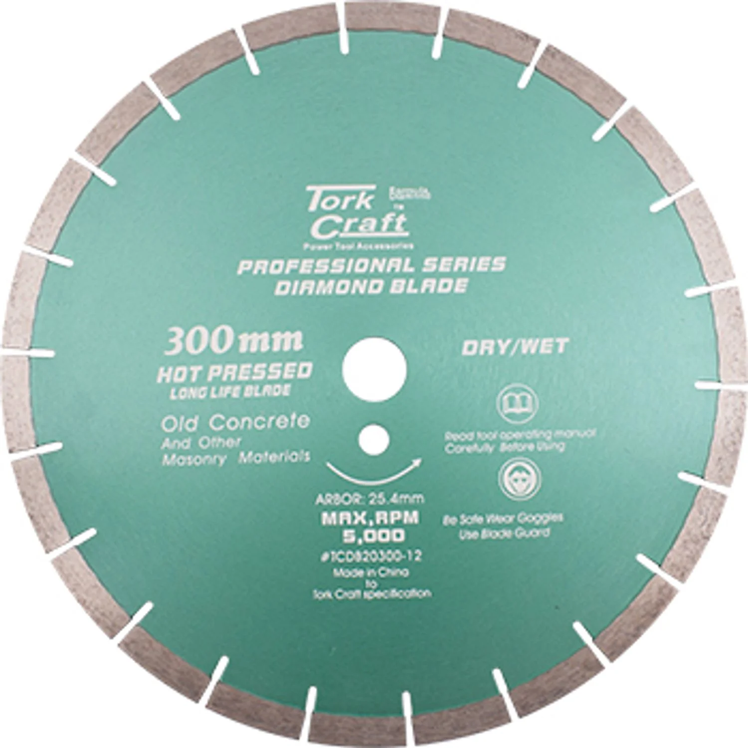 TCDB20300-12.webp DIAMOND BLADE 300 X 25.4MM OLD CONCRETE HOT PRESSED SEGMENTED - Image 1