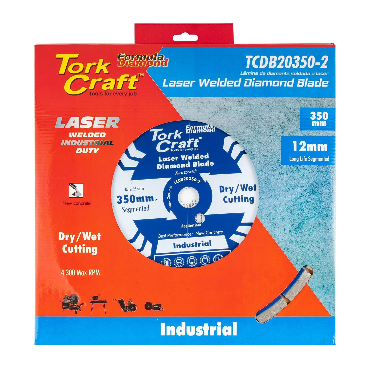 TCDB20350-2.webp DIAMOND BLADE 350X25.4MM GREEN / NEW CONCRETE LASER WELDED SEGMENTED - Image 1