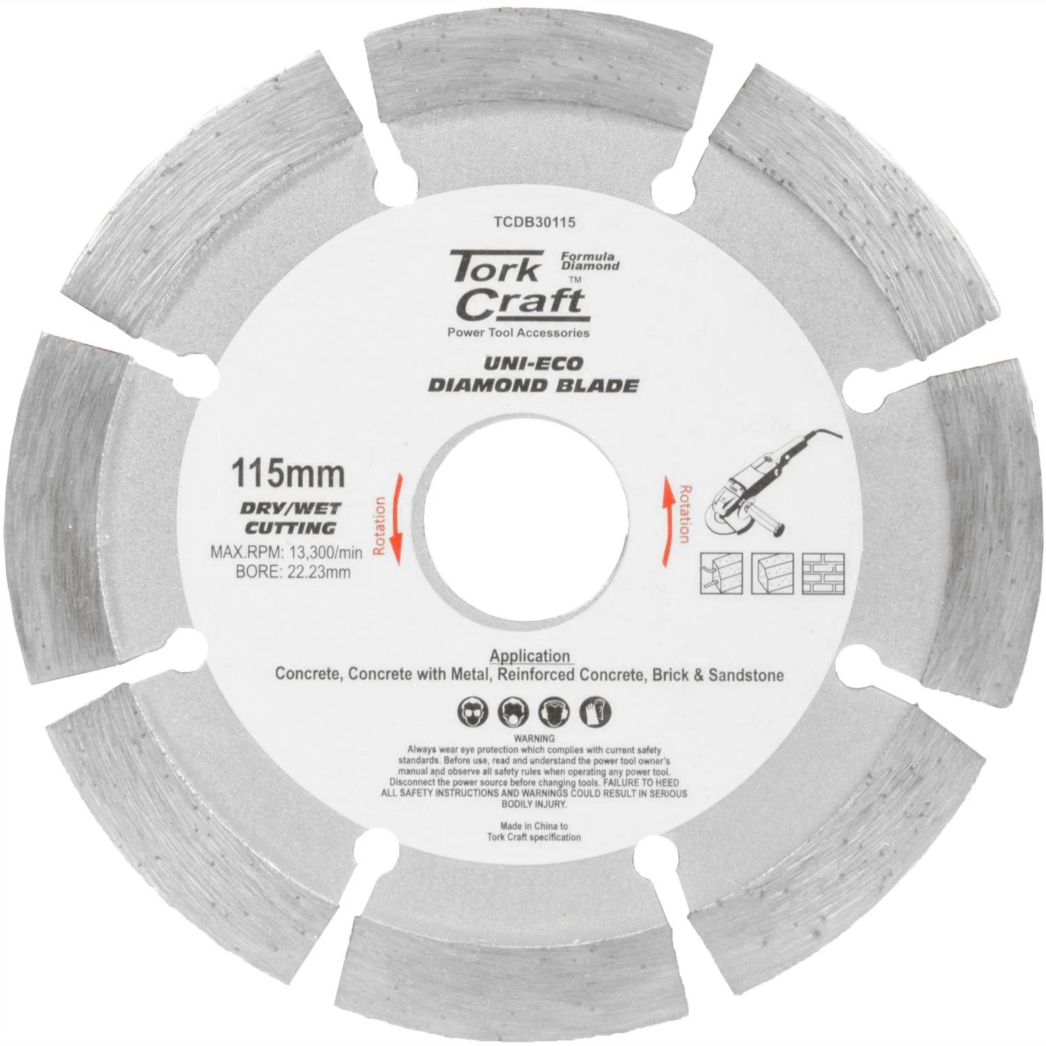 TCDB30115.webp DIAMOND BLADE SEGM 115MM X 10MM REINFORCED CONCRETE - Image 1