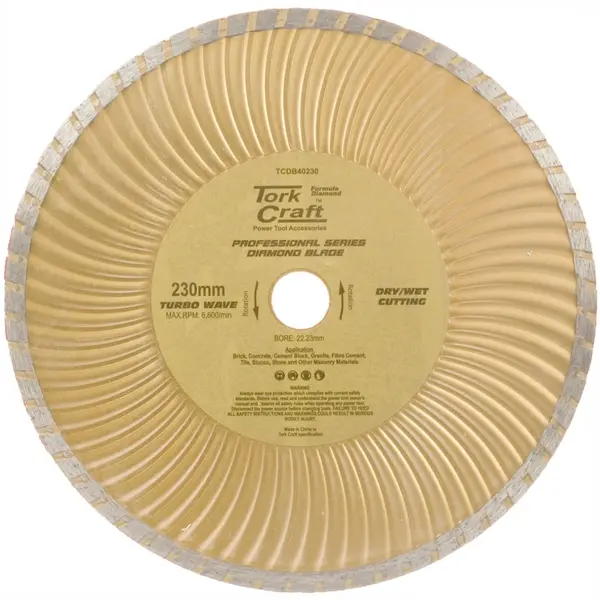 DIAMOND BLADE 230MM TURBO WAVE PROFESIONAL