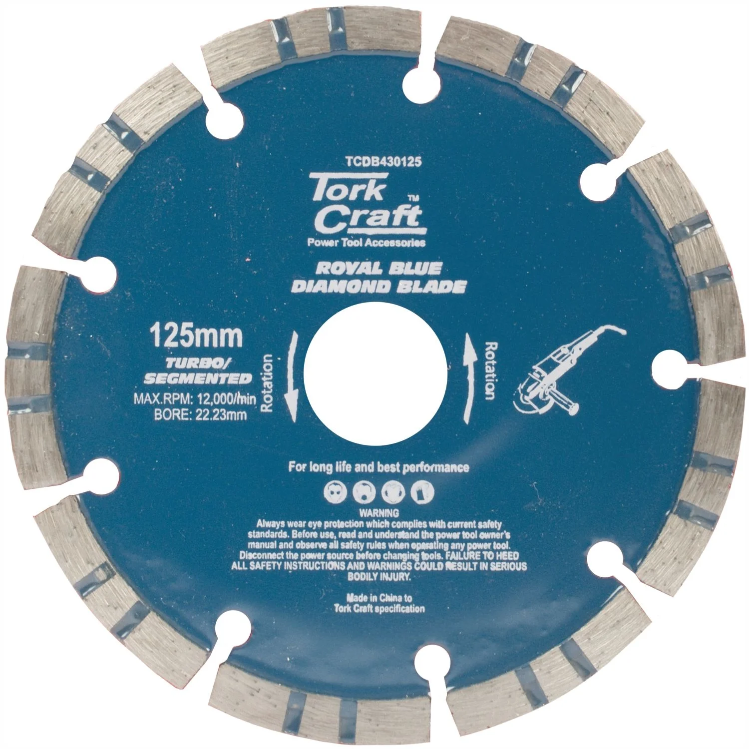 TCDB430125.webp DIAMOND BLADE 125 X 22.22MM TURBO/SEGM.LASER - Image 1