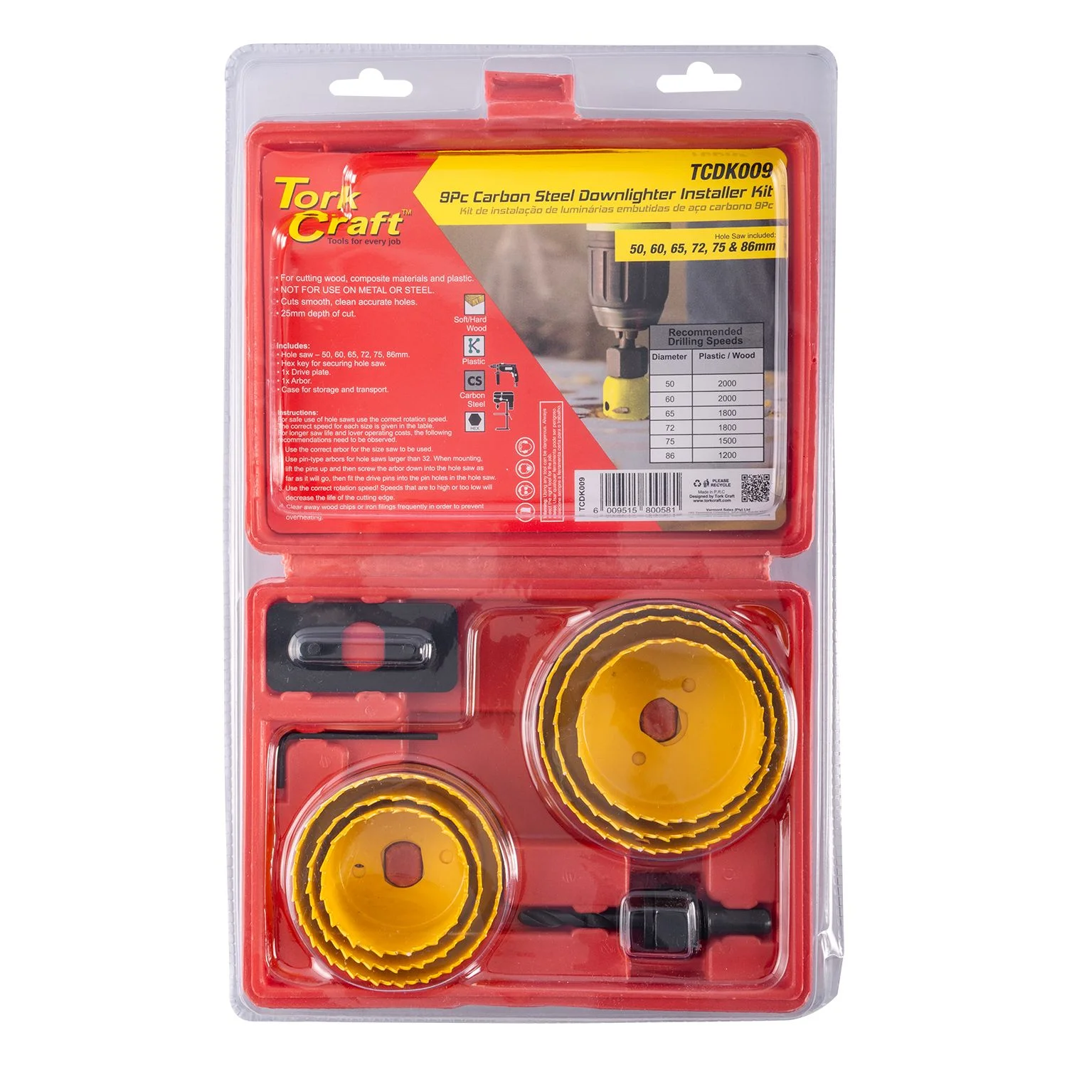 TCDK009.webp DOWNLIGHTER INSTALLERS KIT 9PCE IN CASE - Image 1