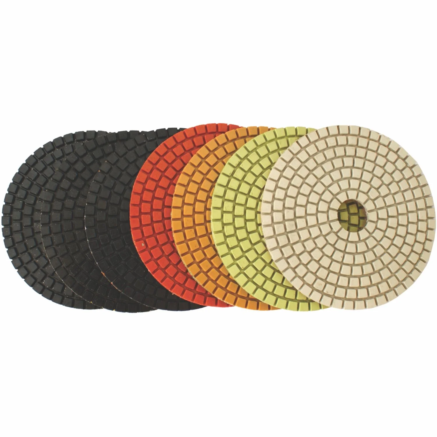 TCDP10007.webp SET OF 7 DIAMOND WET POLISHING PADS 100MM - Image 1