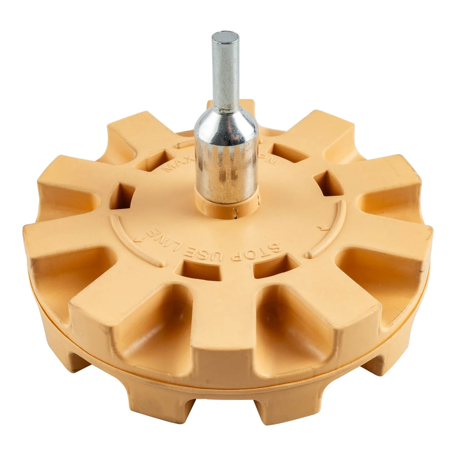 TCEB10006.webp RUBBER ERASER WHEEL SERRATED 100MM X 6MM SPINDLE - Image 1