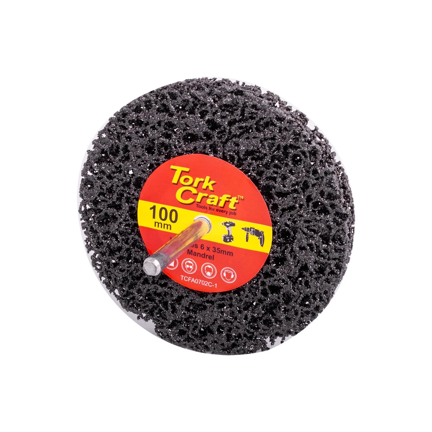 TCFA0702C-1.webp FACE OFF DISC 100MM FITTED 6MM MANDREL CARDED FOR A DRILL - Image 1