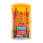 GLASS and TILE DRILL FLUTE SET 5PC 4/5/6/8/10MM IN PLASTIC CASE