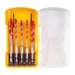 GLASS and TILE DRILL FLUTE SET 5PC 4/5/6/8/10MM IN PLASTIC CASE - Image 2