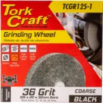 GRINDING WHEEL 125 X 20 X 32MM BORE COARSE 36G BLACK - Image 2