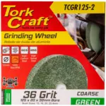 GRINDING WHEEL 125 X 20 X 32MM BORE COARSE 36G GREEN - Image 2