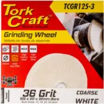GRINDING WHEEL 125 X 20 X 32MM BORE COARSE 36G WHITE - Image 2