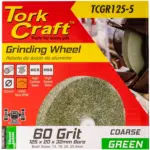 GRINDING WHEEL 125 X 20 X 32MM BORE FINE 60G GREEN - Image 2