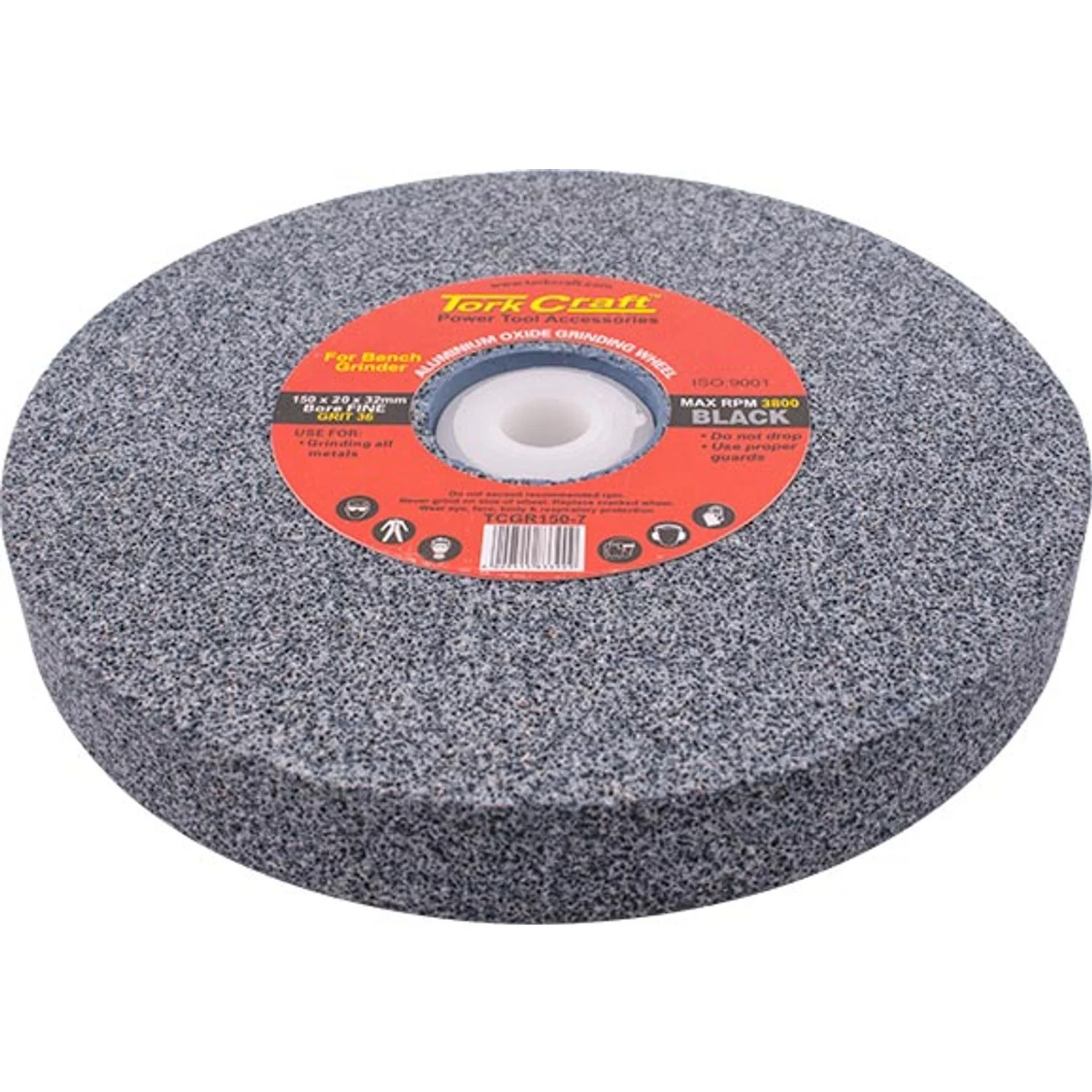 TCGR150-7.webp GRINDING WHEEL 150X20X32MM BLACK COARSE 36GR W/BUSHES FOR BENCH GRIN - Image 1