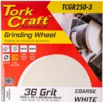 GRINDING WHEEL 250 X 40 X 50.8MM BORE COARSE 36G WHITE - Image 2