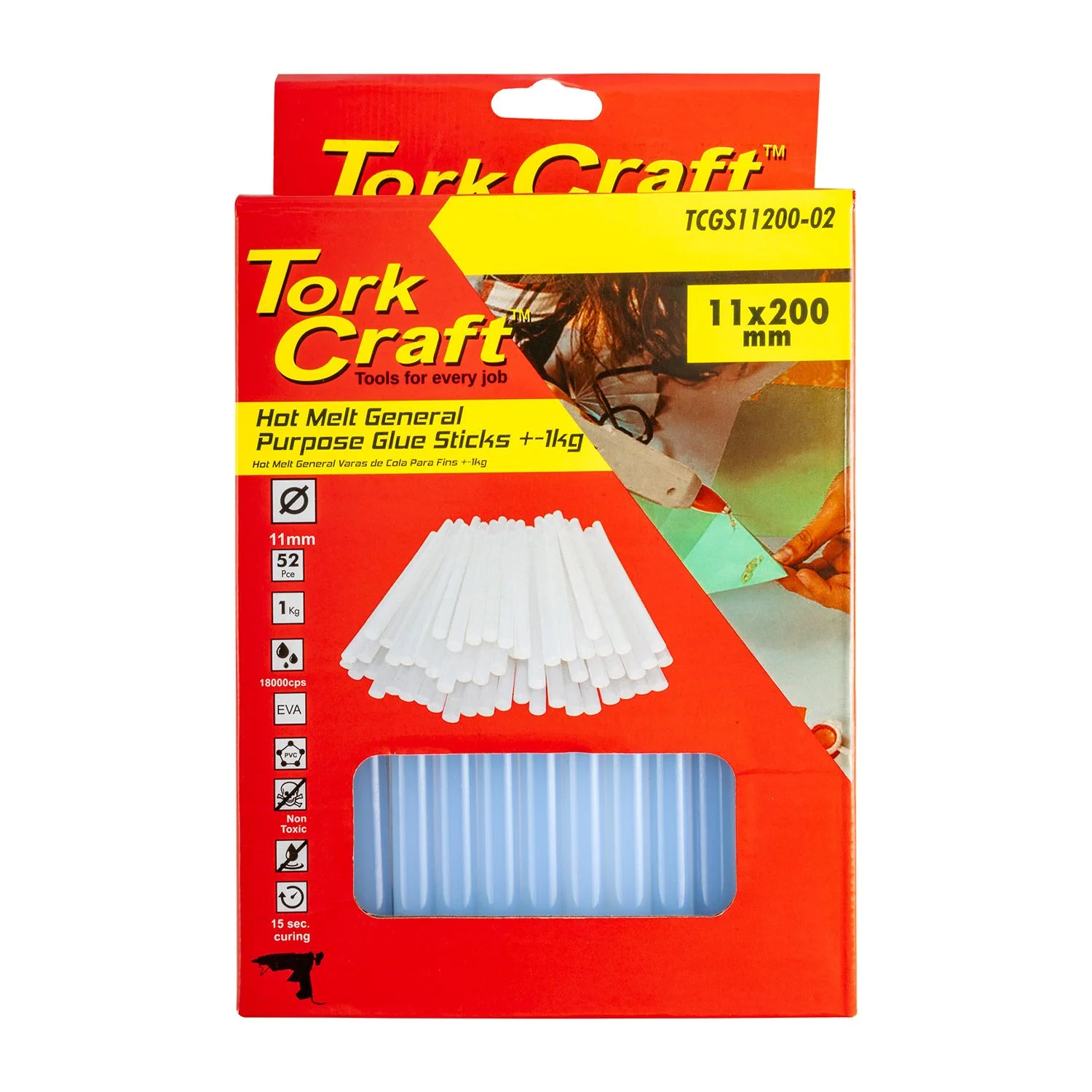 TCGS11200-02.webp GLUE STICK 11 X 200MM 52PC 1KG HOT MELT GEN. PURPOSE EVA 18000CPS - Image 1