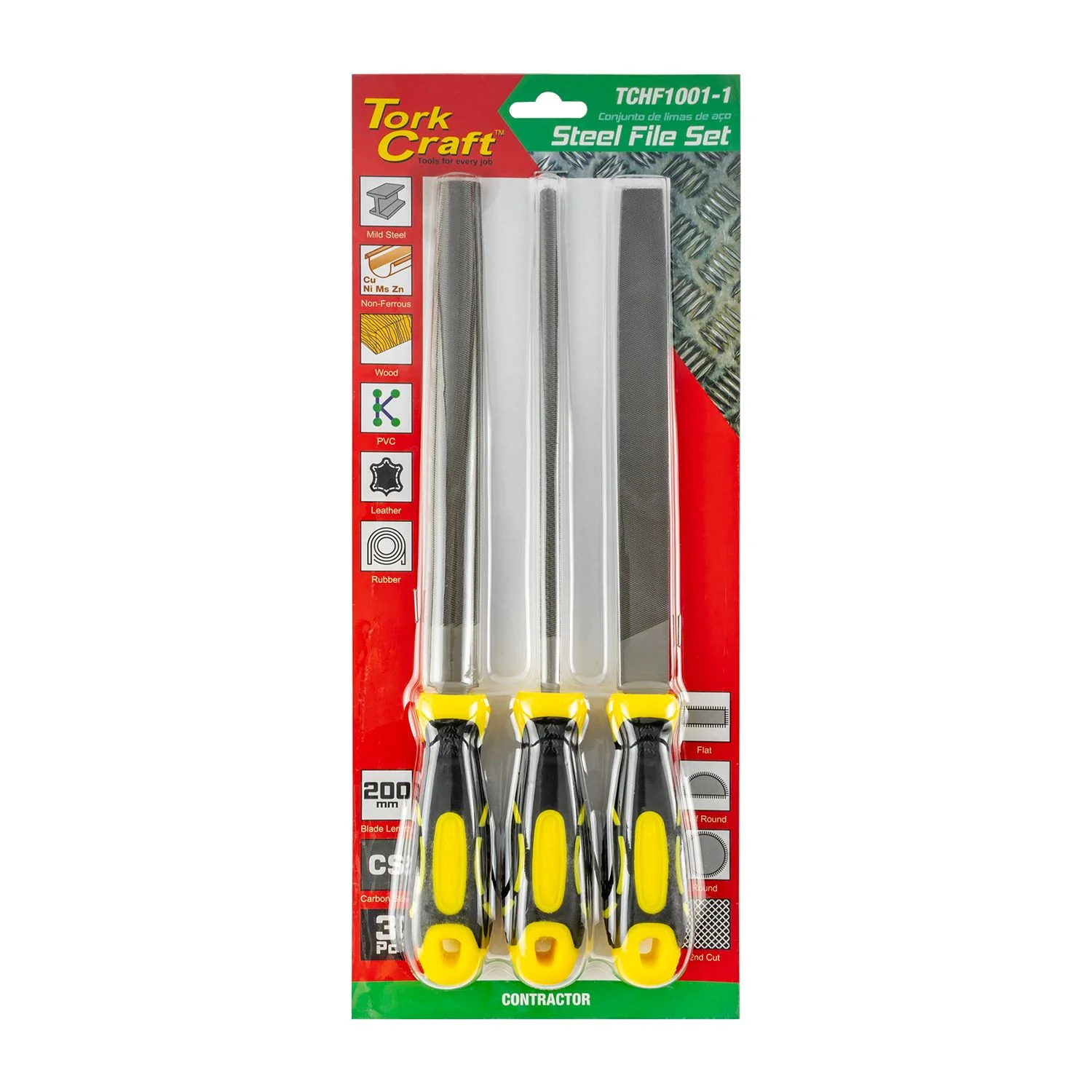 TCHF1001-1.webp FILE SET 3PC FLAT/HALF ROUND/ROUND STEEL FILES - Image 1