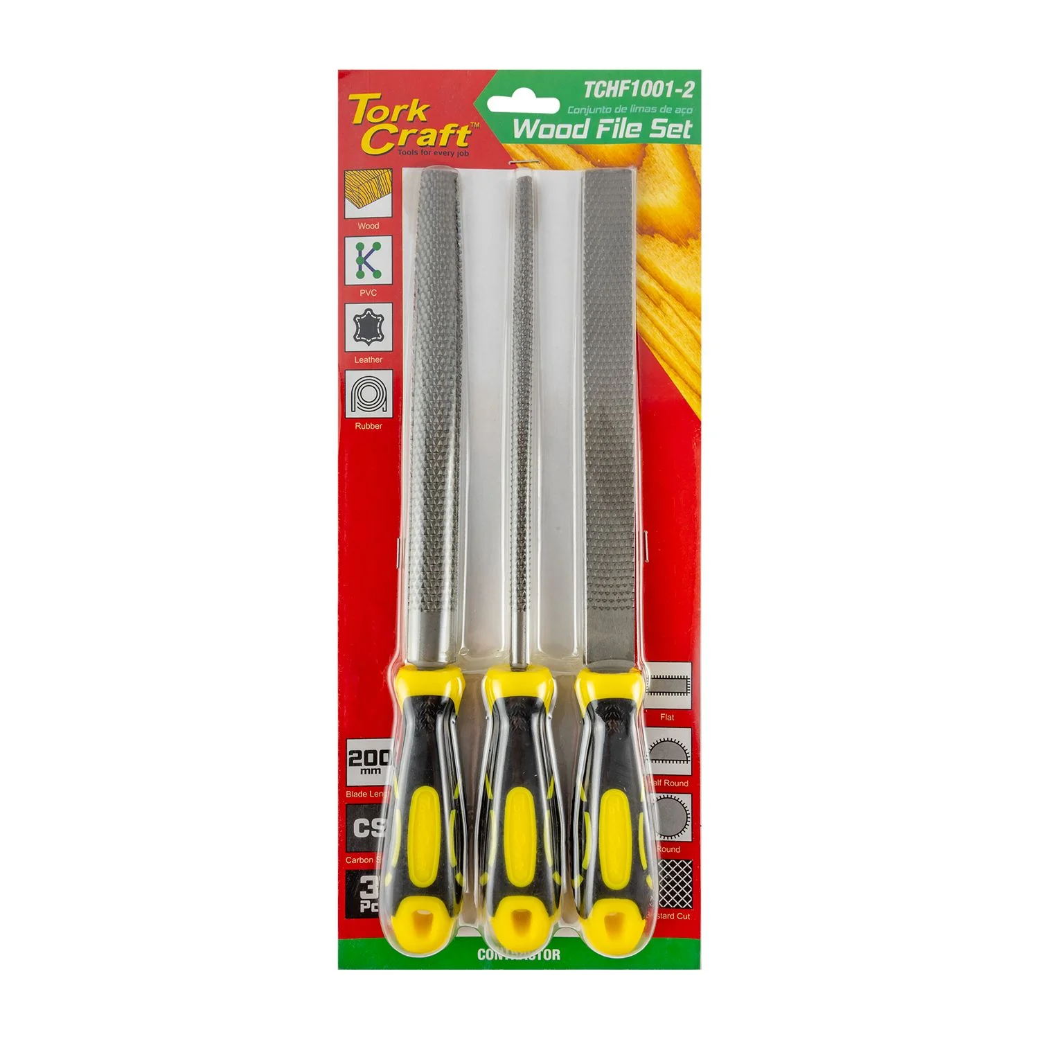 TCHF1001-2.webp FILE SET 3PC FLAT/HALF ROUND/ROUND WOOD RASPS - Image 1