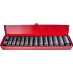 15PC 1/2″ DR IMP SOCKET SET(10 - 27 + 2 X ADAPTORS 3/8X1/2 and 1/2X3/8 )