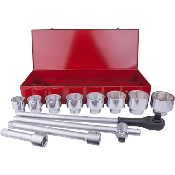 SOCKET SET 12PC 1″ DRIVE 6PT 46 - 80MM IN METAL CASE