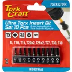 TORX IMPACT 10PC INSERT BIT SET (T8 T10 T15 T20X2 T25X2 T27 T30