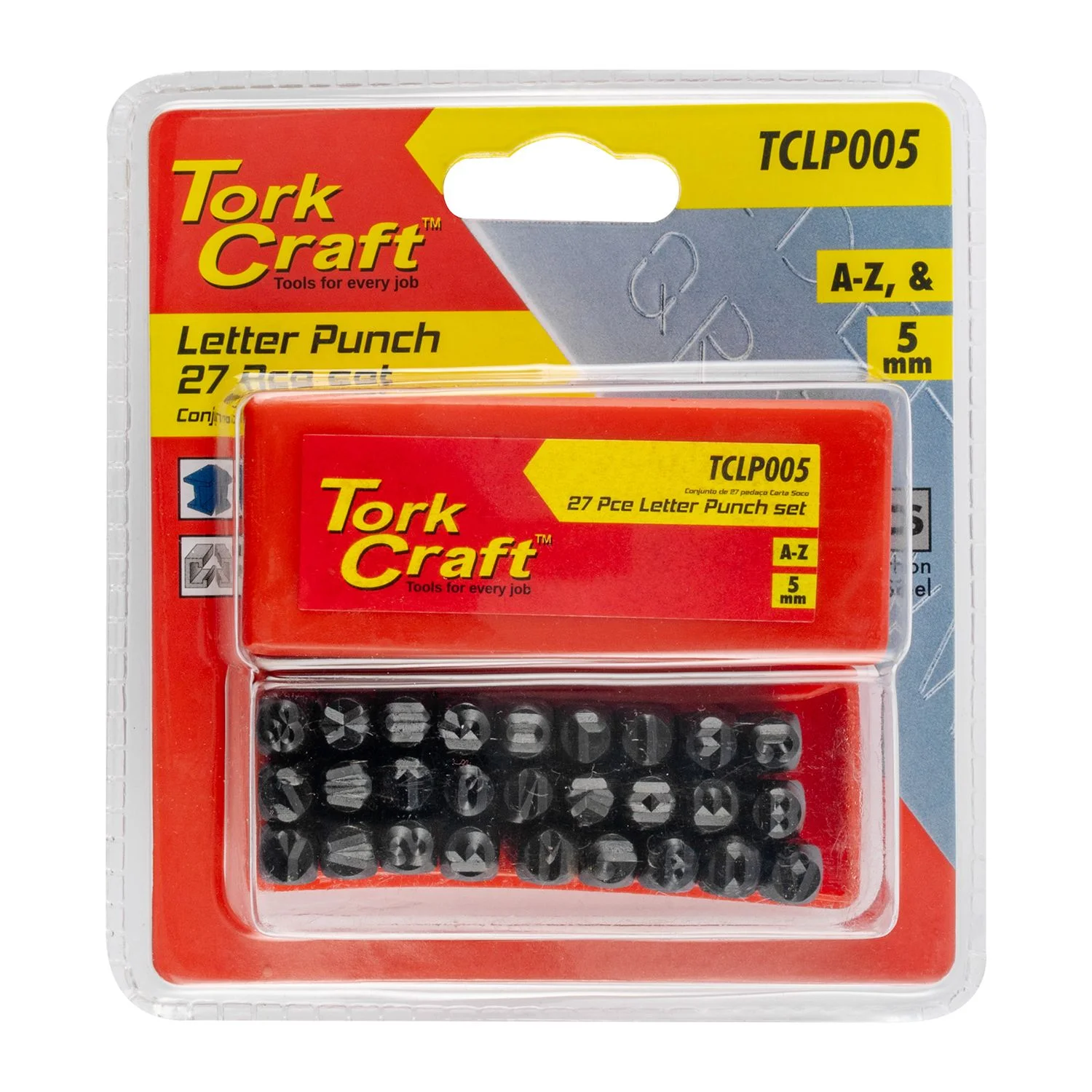 TCLP005.webp LETTER PUNCH SET 5MM (A-Z) CAPITAL BLACK FINISH - Image 1