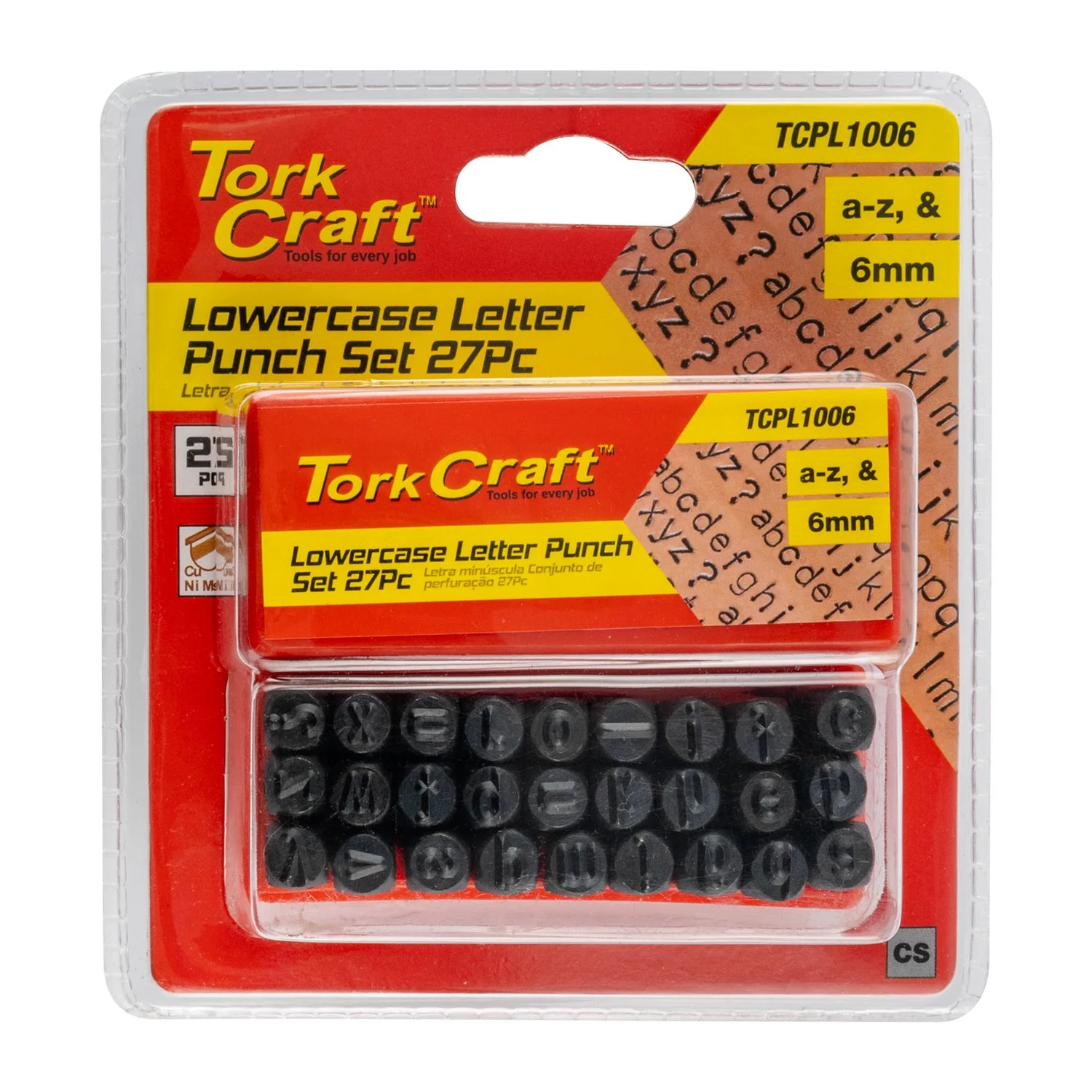 TCLP006.webp LETTER PUNCH SET 6MM (A-Z) CAPITAL BLACK FINISH - Image 1