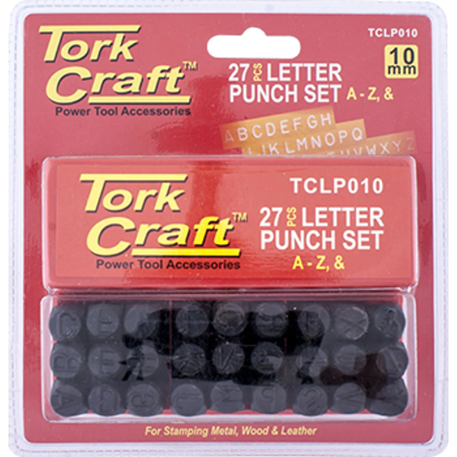 TCLP010.webp LETTER PUNCH SET 10MM (A-Z) CAPITAL BLACK FINISH - Image 1