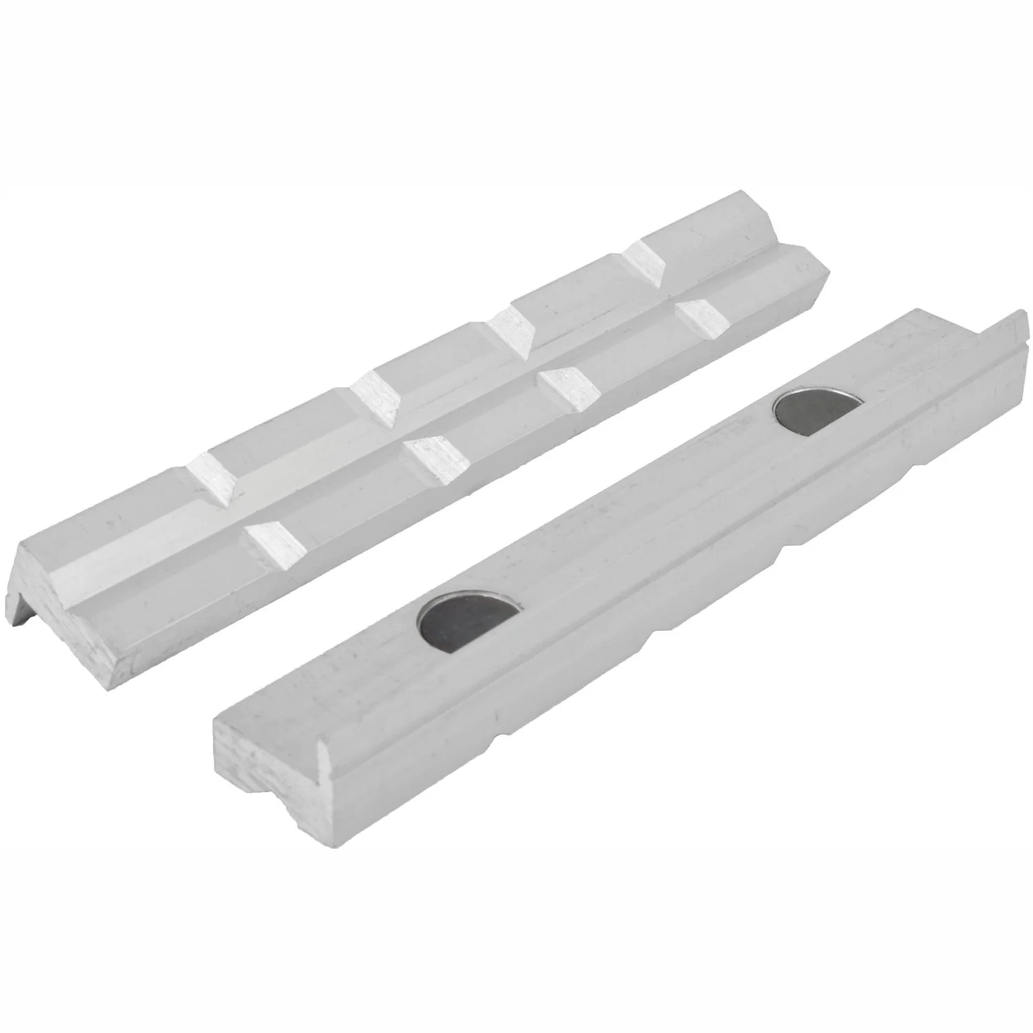 TCMG8200.webp VICE JAWS MAGNETIC ALUM. 200MM X 32MM 2PC PRISM FACE - Image 1